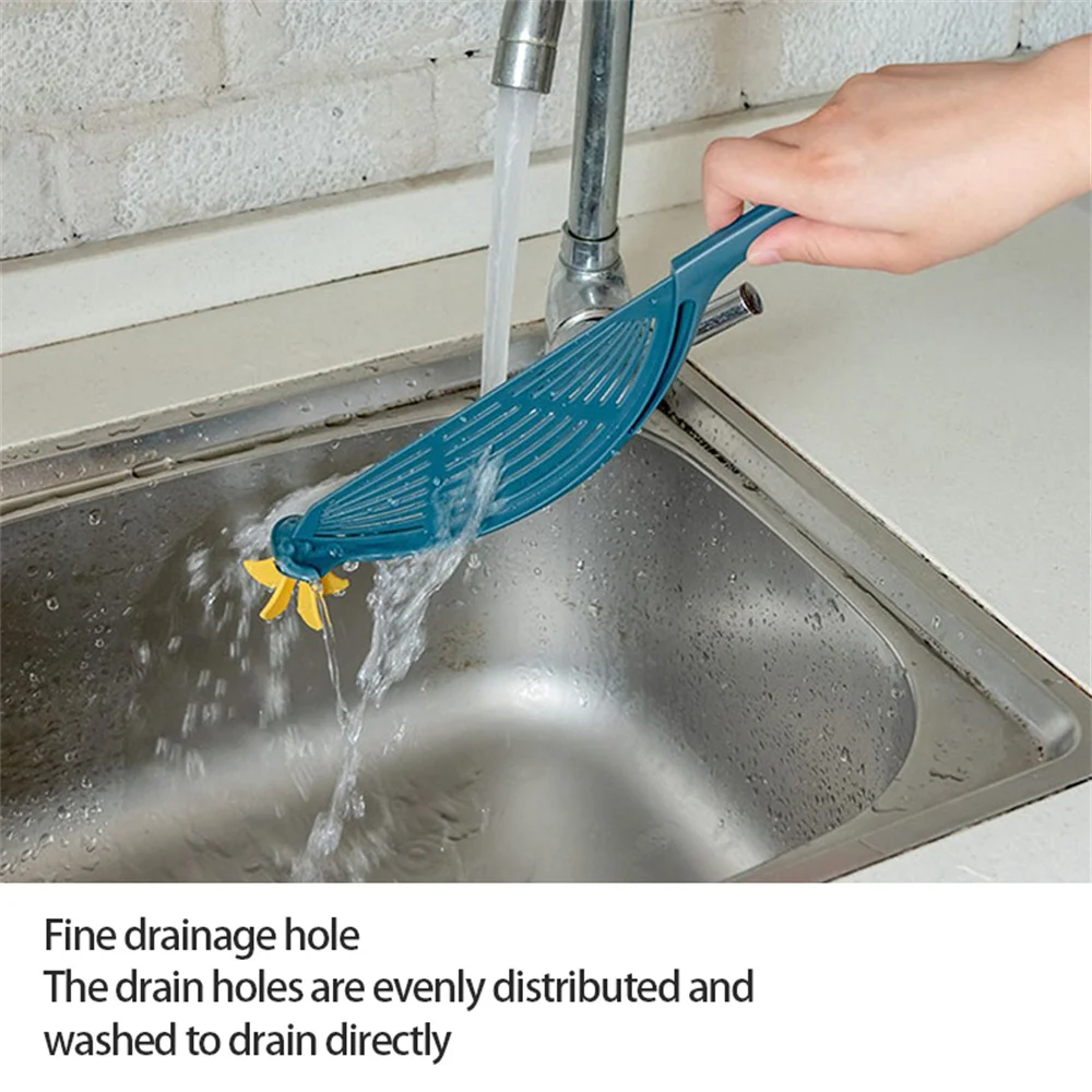 Description Picture 4 of itemDraining Tool Pot Strainer Pan Drainer Wash Rice For Home Kitchen Easy Draining Pan Strainer Plastic Pasta Spaghetti Practical