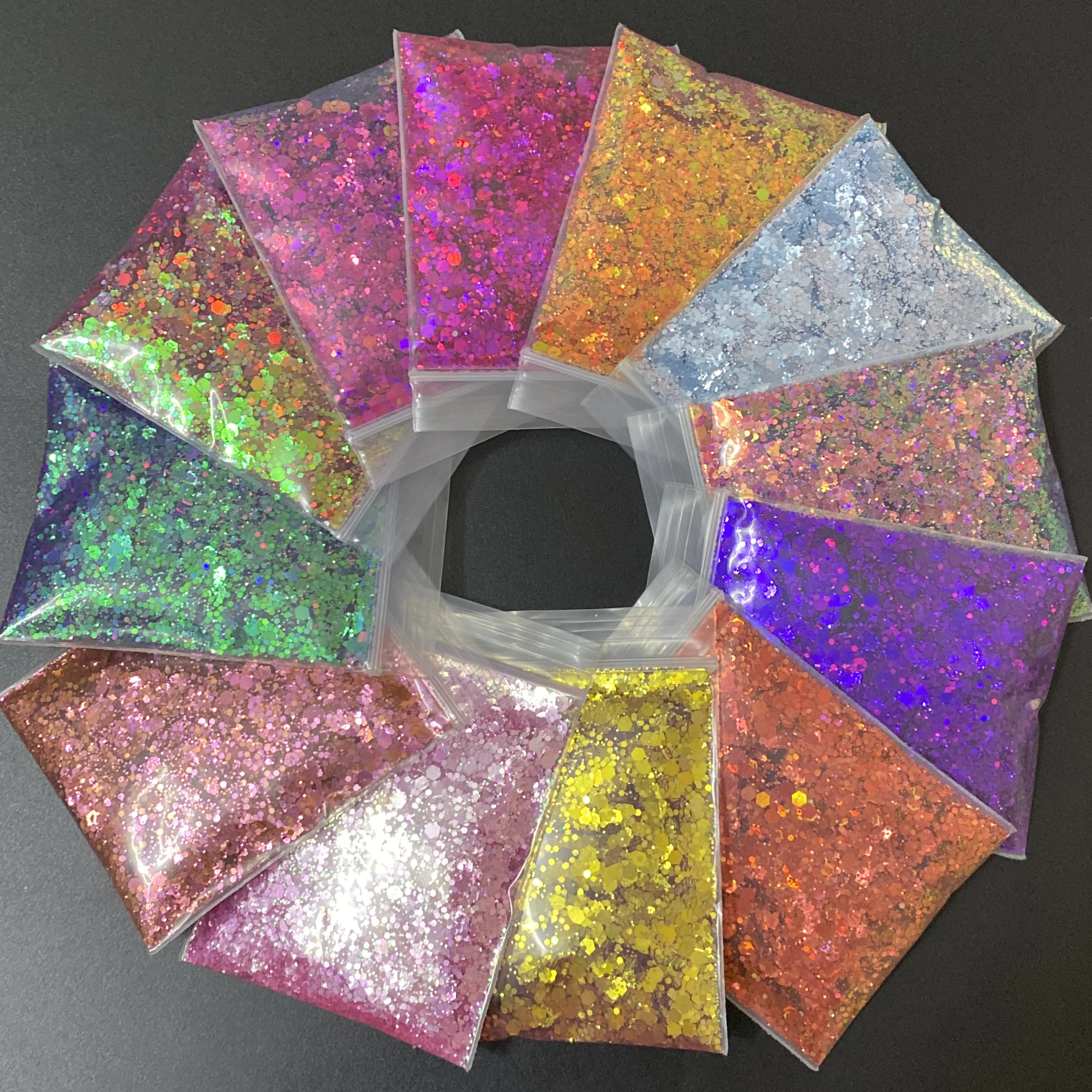 20g/Bag Chunky Holographic Chameleon Body Face Hair Nail Sequins Polyester Resin DIY Craft Glitter Flakes