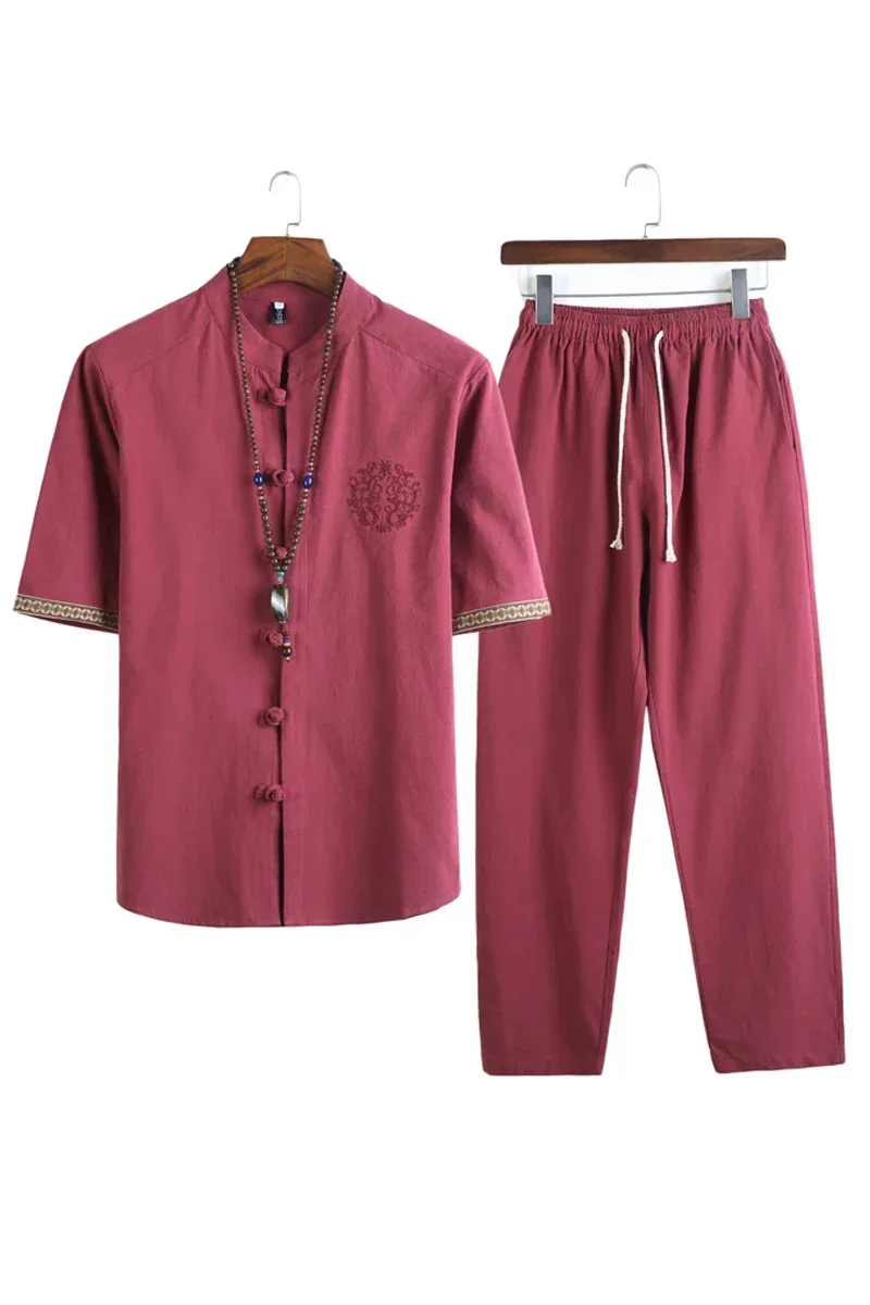 Chinese Dress Martial Arts Clothing Summer Chinese Style Linen Tang Suit Traditional Clothing Men Shorts Tai Chi Uniform