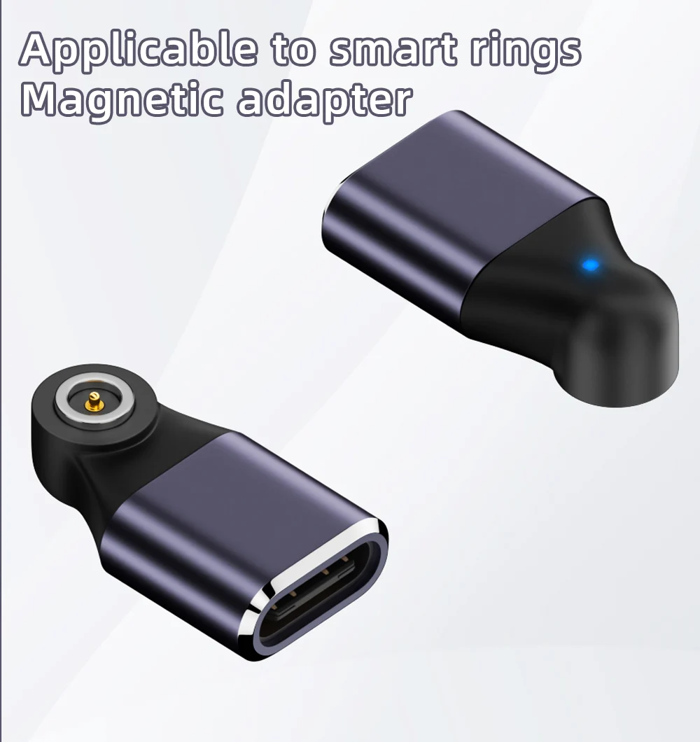 Magnetic Type-C Smart Ring Charging Adapter with Round Connector