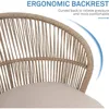 Patio Dining Chairs Set of 2, Outdoor Balcony Wicker Chairs with Wide Seat and Removable Cushion for Garden, Backyard, De 6