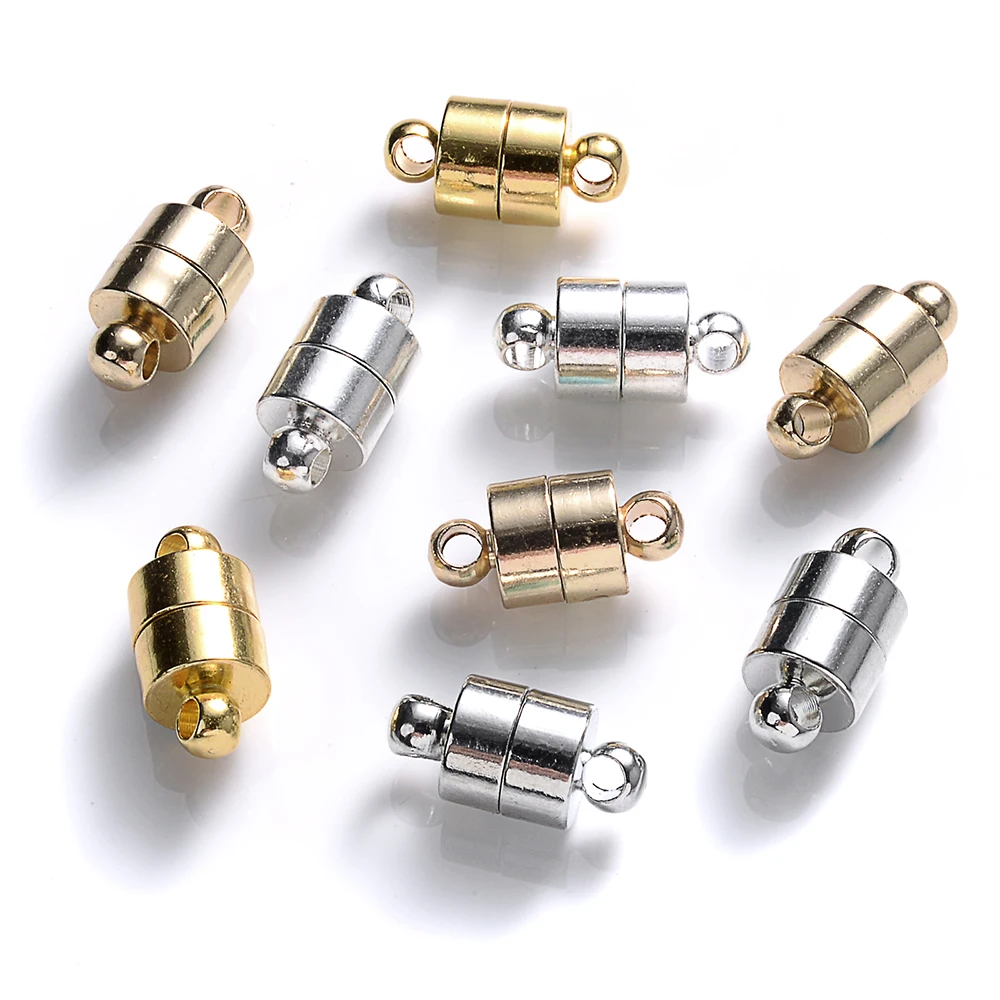 5 Paar magnetische runde trennbare Verbindungsverschlüsse Perlen Anhänger für DIY Paar Magnetverschluss für Schmuck Armband 12x6mm – Detail 1