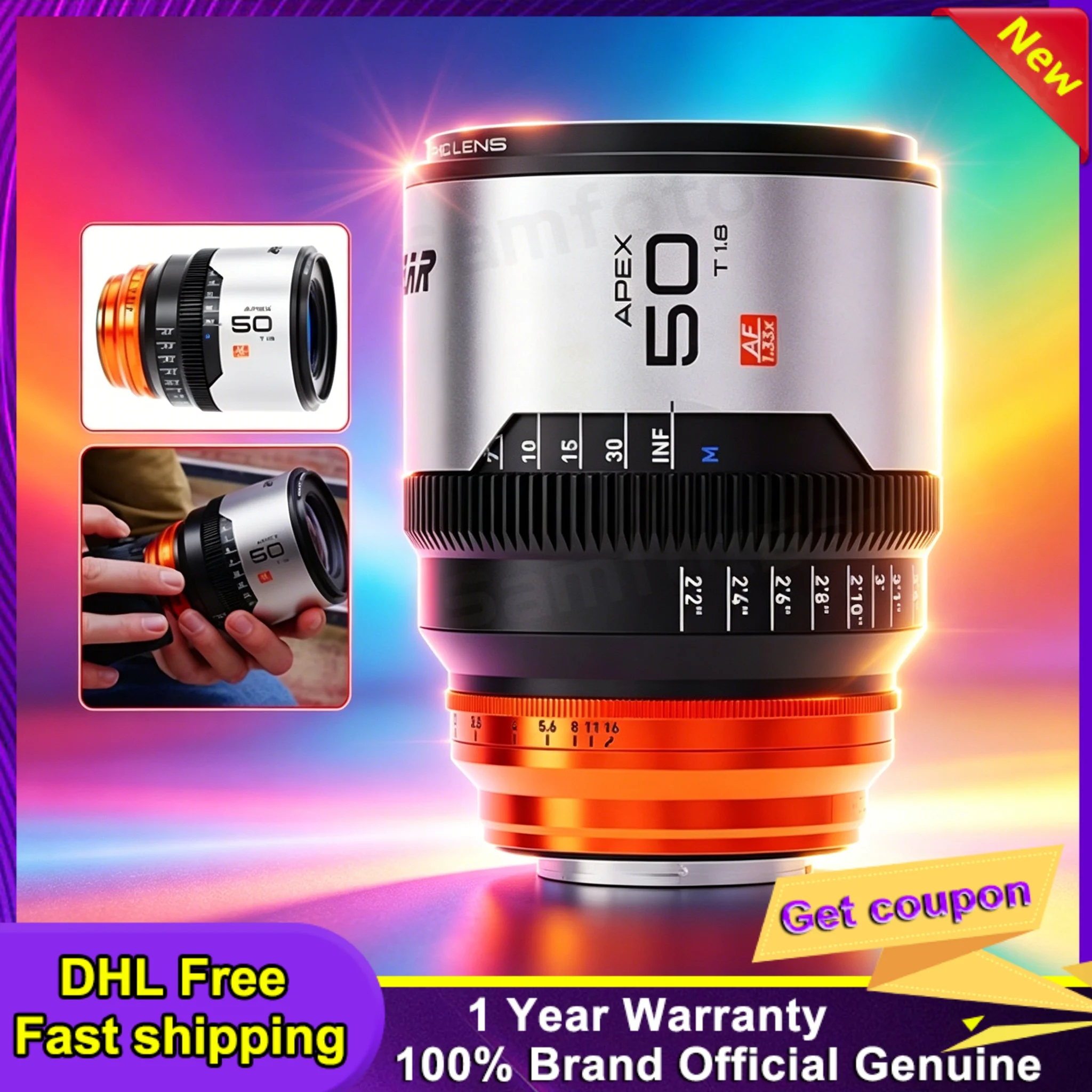그레이트 조이 블라자르 렌즈 에이펙스 50mm T1.8 1.33X S35 자동 초점 아..