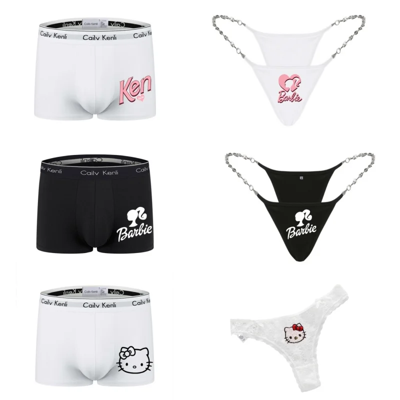 

Hello Kitty Kawaii Couple Underwear Sexy Chain Satin Underwear Women Pure Cotton Similar Seamless Underwear Triangle Pants Thong