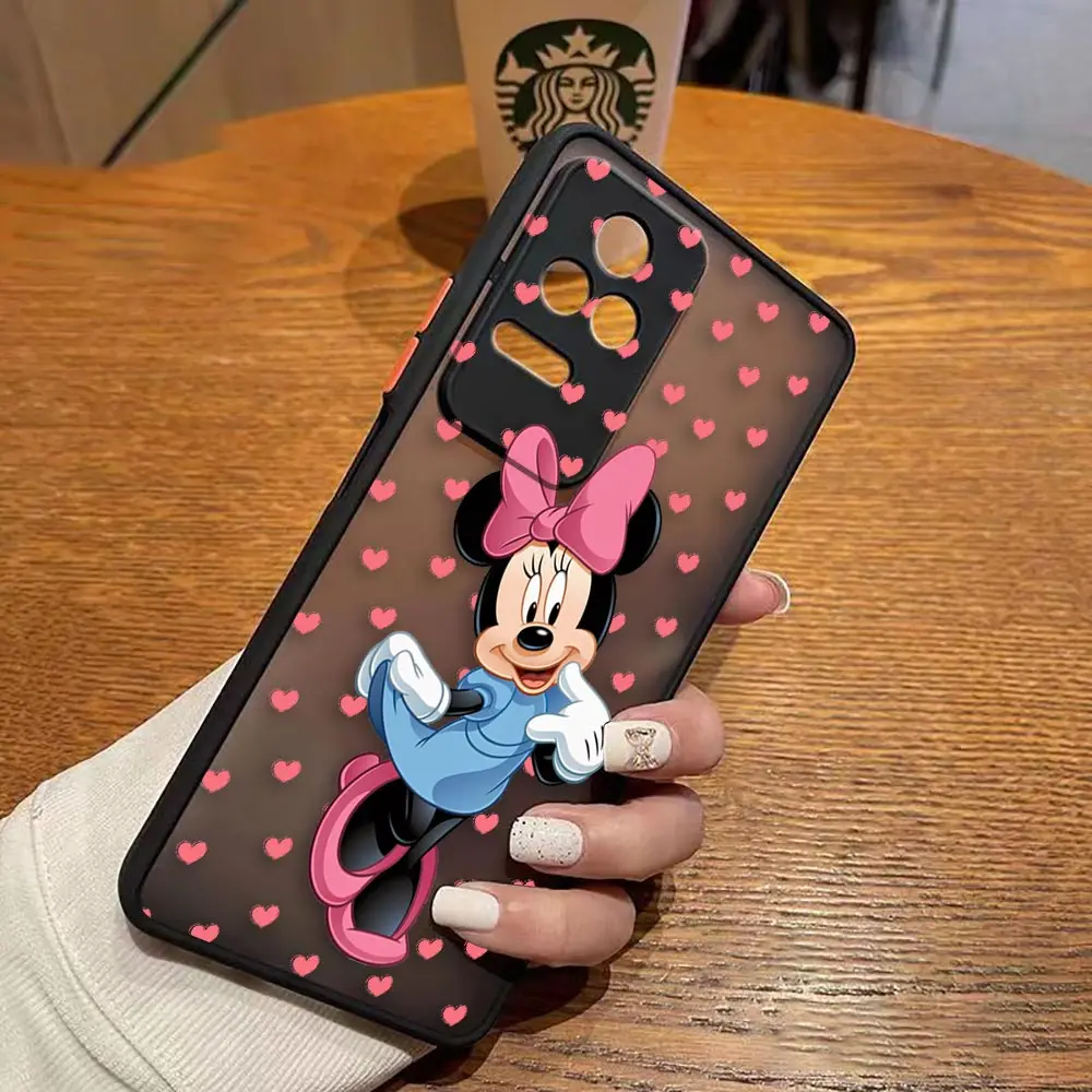 Matte Case for Redmi A1 K50 K40 GAMING K30 K20 10X 10C 10 9C 9T 9A 9 8 7 PRO 4G 5G Case Funda Mickey Minnie Mouse Anime Cartoon