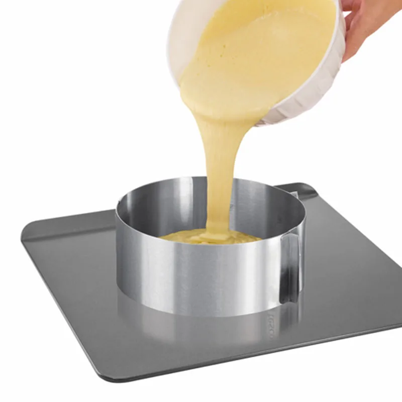 Verstellbarer runder Kuchenring, versenkbarer Mousse Kuchenring aus Edelstahl, Kreis Backring – Kuchenwerkzeuge