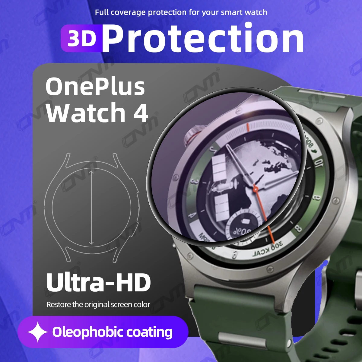 Ultra-HD Full Coverage 3D Screen Protector for Smartwatch - Anti-Scratch Protective Film