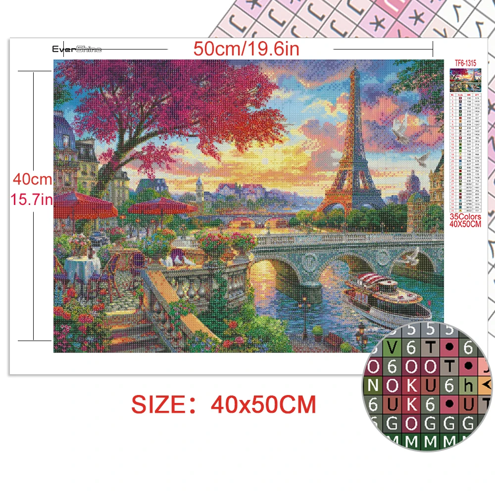 EverShine Diamond Painting Garden Full Square 5D Diamond Embroidery Landscape House Mosaic Cross Stitch Home Decor