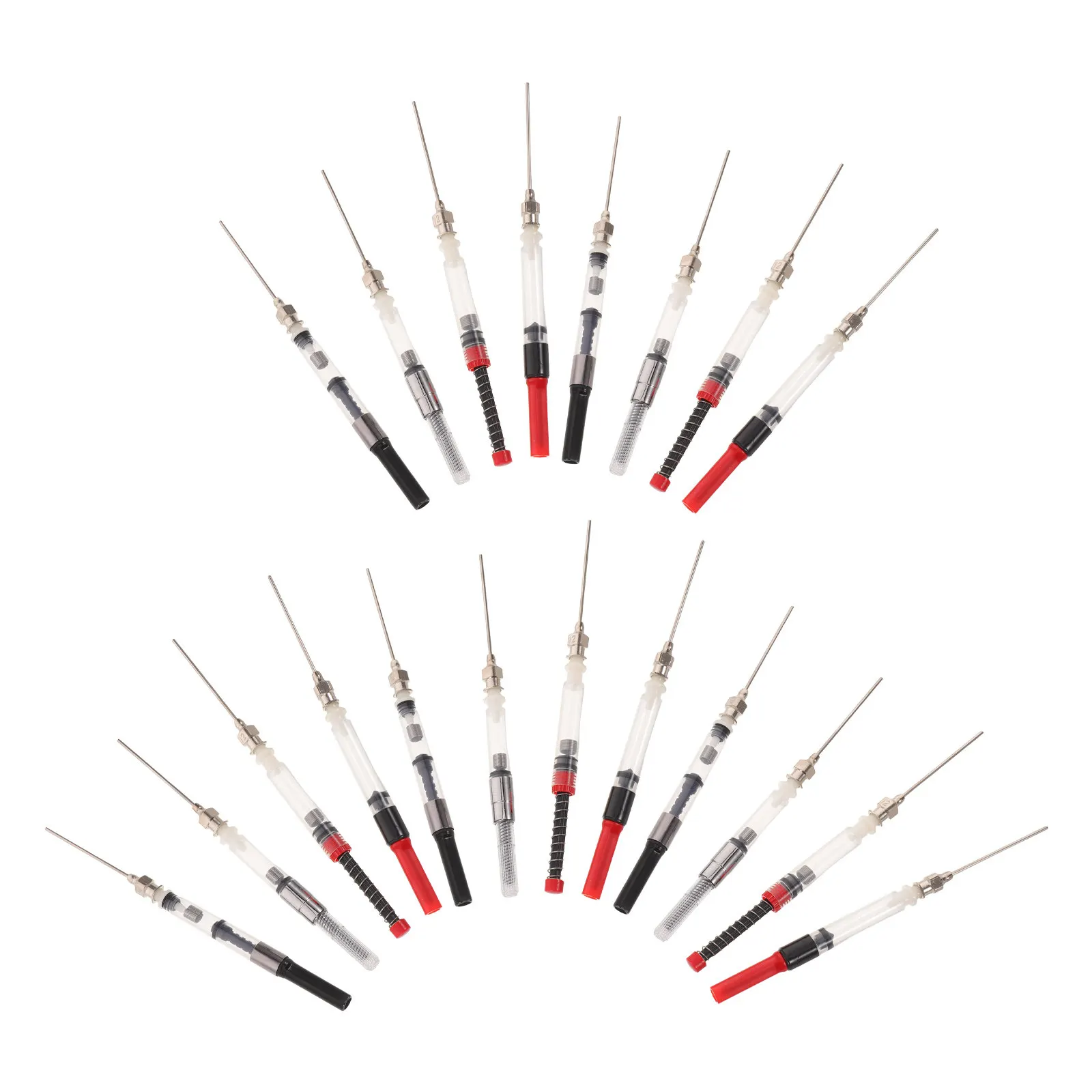 20Pcs 만년필 잉크 전송 주사기 유럽 표준 펜용 범용 변환기 3.4mm 2.6mm 풀 로드 씰링 리필
