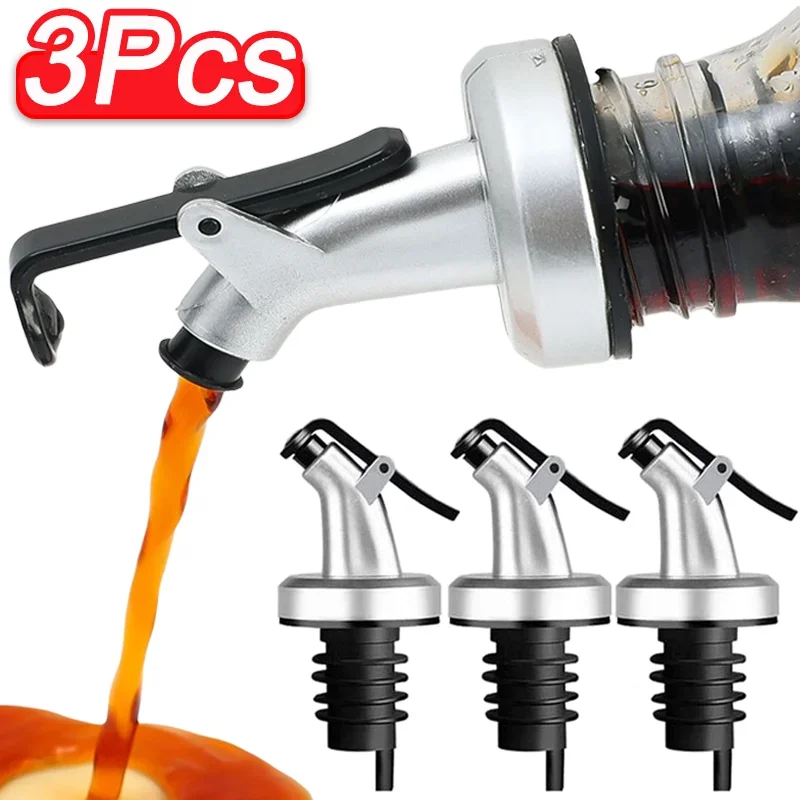 

3/1Pcs Oil Bottle Stopper Cap Dispenser Sprayer Lock Wine Pourer Sauce Nozzle Liquor Leak-Proof Plug Bottle Stopper Kitchen Tool