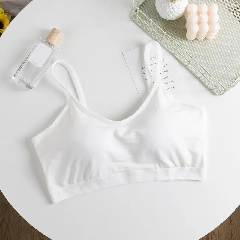 Sexy Seamless Cotton Bra Camisole With Fixed Cup, Beautiful Back