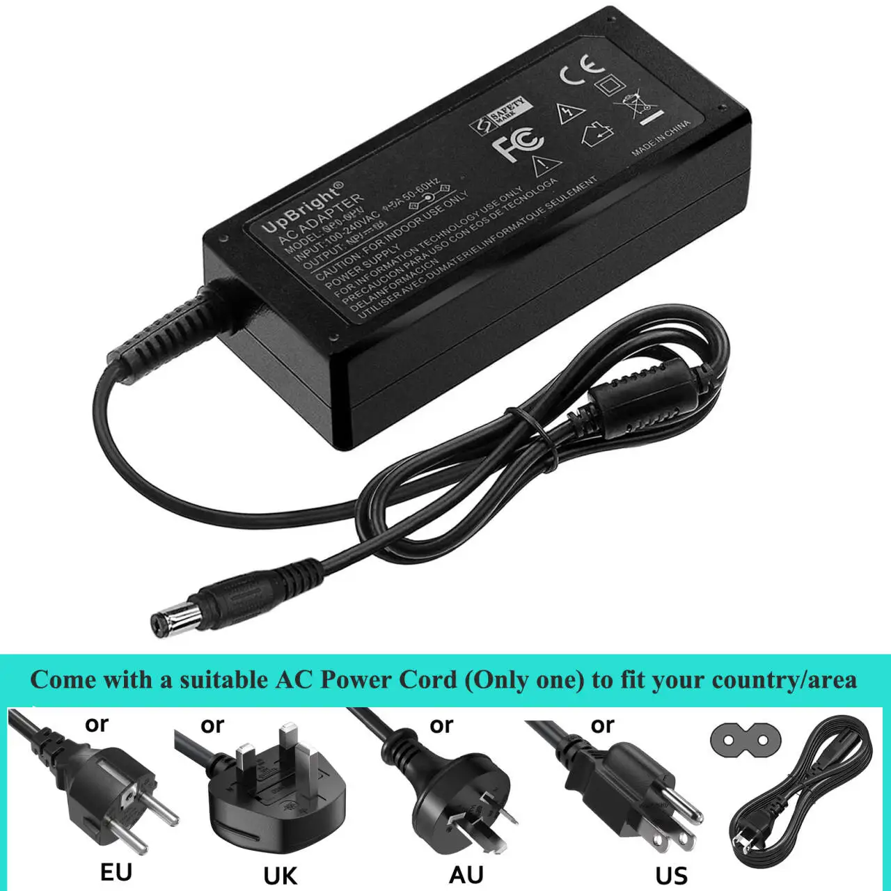 12V 5A AC/DC Adapter for Wahoo KICKR V5 WFBKTR120 WF113 V4