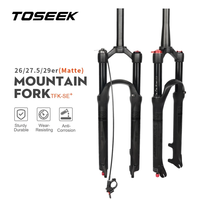 

TOSEEK TFK-SE Magnesium Alloy MTB Bicycle Fork 26/27.5/ 29er Inch Mountain Bike RL120mm Air Suspension Fork