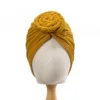 Top Knotted Twisted Muslim Turban Cap Fashion Women Hijab Hats African Head Wraps Female India Hat Hair Loss Chemo Cap 4