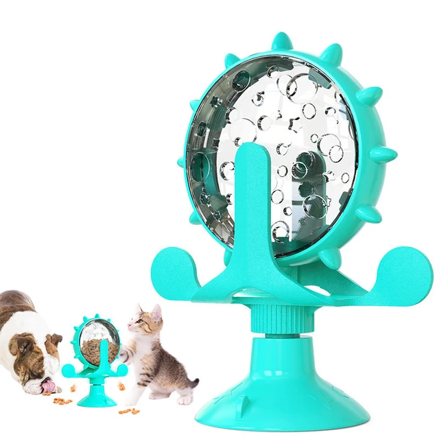 Gato brinquedo de escape dispensador de alimentos brinquedos com 360 roda  rotatable treinamento interativo exercício jogo alimentação dispositivo