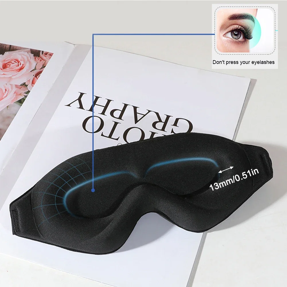 Blackout Eye Mask 3D Deep Contoured Sleep Mask Lash Extensions No Pressure Blindfold Sleeping Eye Mask Women Men Side Sleepers 6