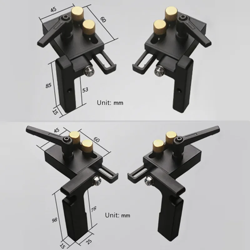 Adjustable Aluminum Alloy T-Track Limiter with Movable Scale for Woodworking Saw Table and Miter Workbench