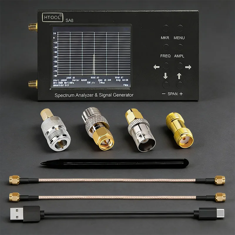 HTOOL SA8/SA6 휴대용 스펙트럼 분석기 35MHz-6200MHz Wi-Fi GSM LTE 테스트용 RF 신호 발생기 (스펙트럼 분석기)