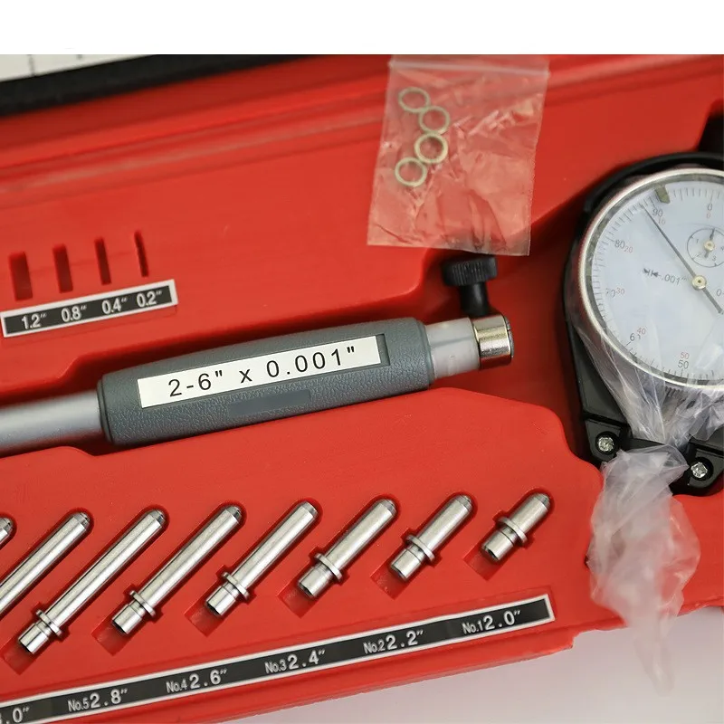 2-6 Inch Bore Gauge 0.001 Inch Deep Engine Hole Cylinder Measurement Gage Cylinder 50-160mm 0.01mm Dial Bore Indicator Gauge dial indicator gauge dial indicator inner diameter gauge