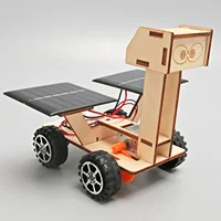 Voiture solaire, véhicule d'exploration lunaire, modèle assemblé à la main pour enfants, Puzzle 3d en bois, jouets scientifiques et éducatifs 3