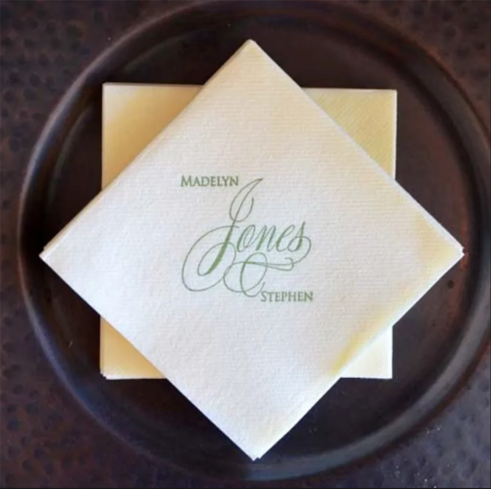 

50PCS Custom Colored Linen-Like Party Napkins, Personalized Linen-Like Napkins, Housewarming Gift, Custom Linen-Like Wedding