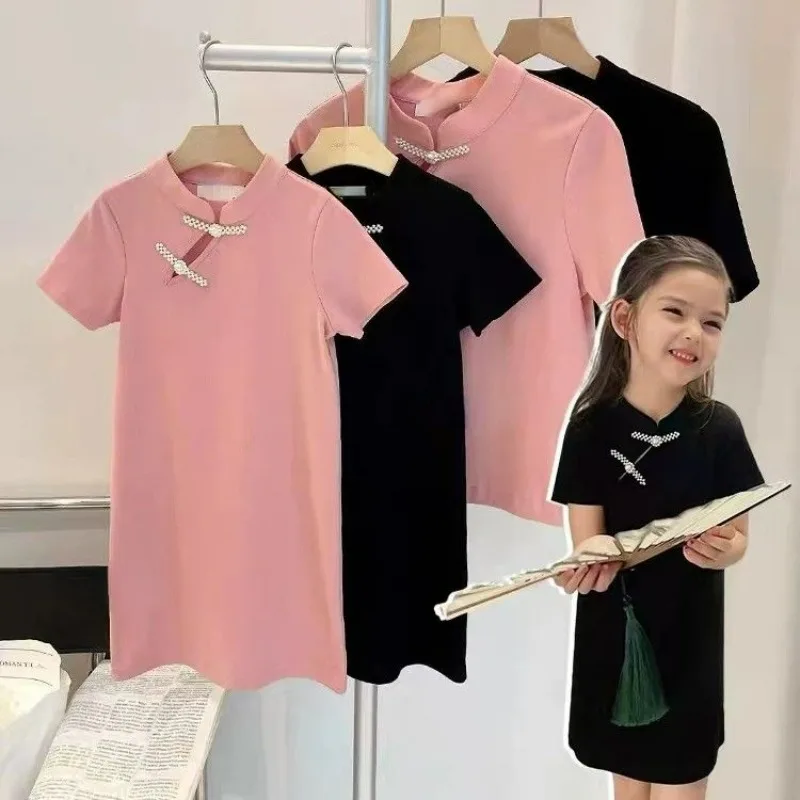 

Mom and Baby Girl Elegant Dress for Women and Daughter Chinese style Dresses 2023 Summer Mummy and Me Matching Clothes