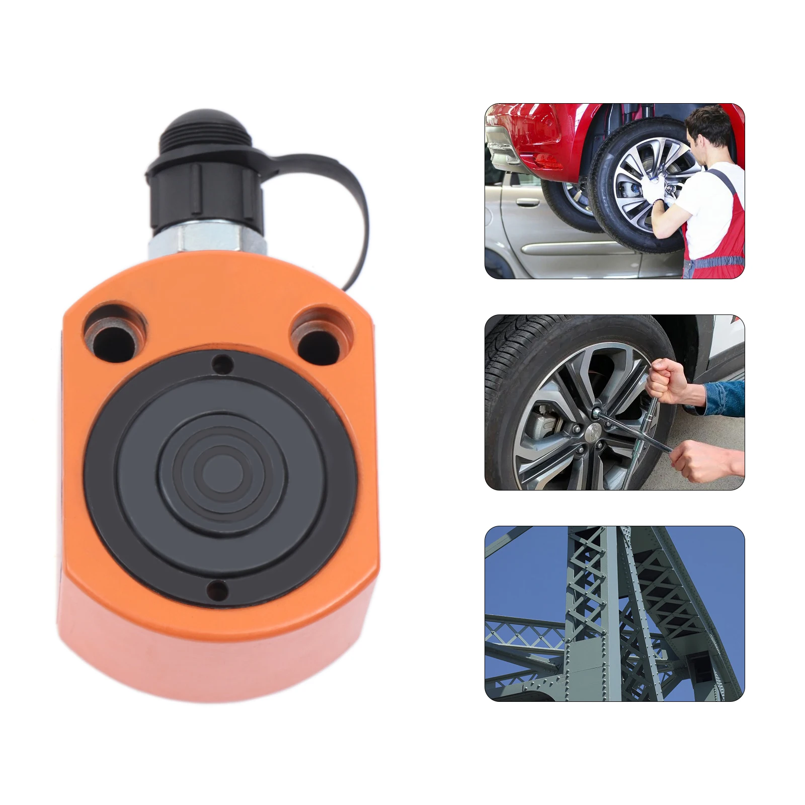 20T Hydraulic Cylinder Jack Mini Hydraulic Ram Multi-Acting Low Profile Lifting Cylinders for Machinery Shipbuilding (Cannot Ret 4