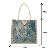 Portable Hand Bag Linen Bag Women 6