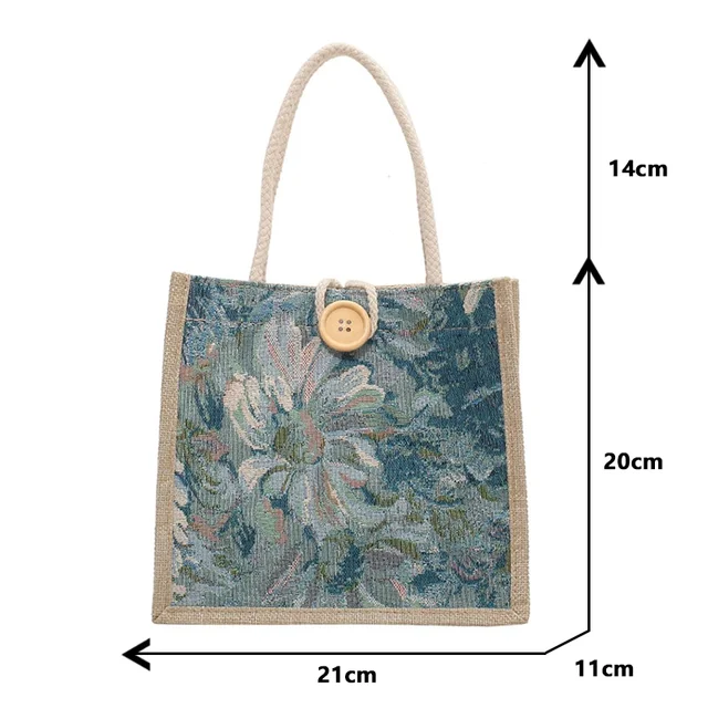 Portable Hand Bag Linen Bag Women 6