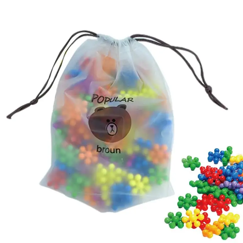 Kids DIY 3D Puzzle Kindergarten Baby Assembling Toy Games Colorful Plastic Snowflake Blocks Creative Christmas Gifts For Kids