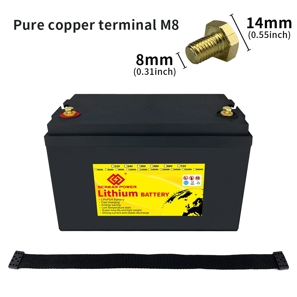 

12V 120ah Lifepo4 Battery 100ah Rechargeable Batteries Lithium Battery pack 150AH with Bms for Motor RV Outdoor Power