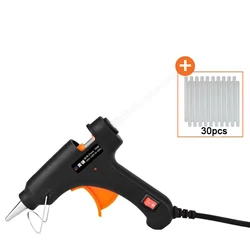 70W Hot Melt Glue Gun with Transparent Glue Sticks - Mini Electric Heat Tool - US (Black 30pcs)