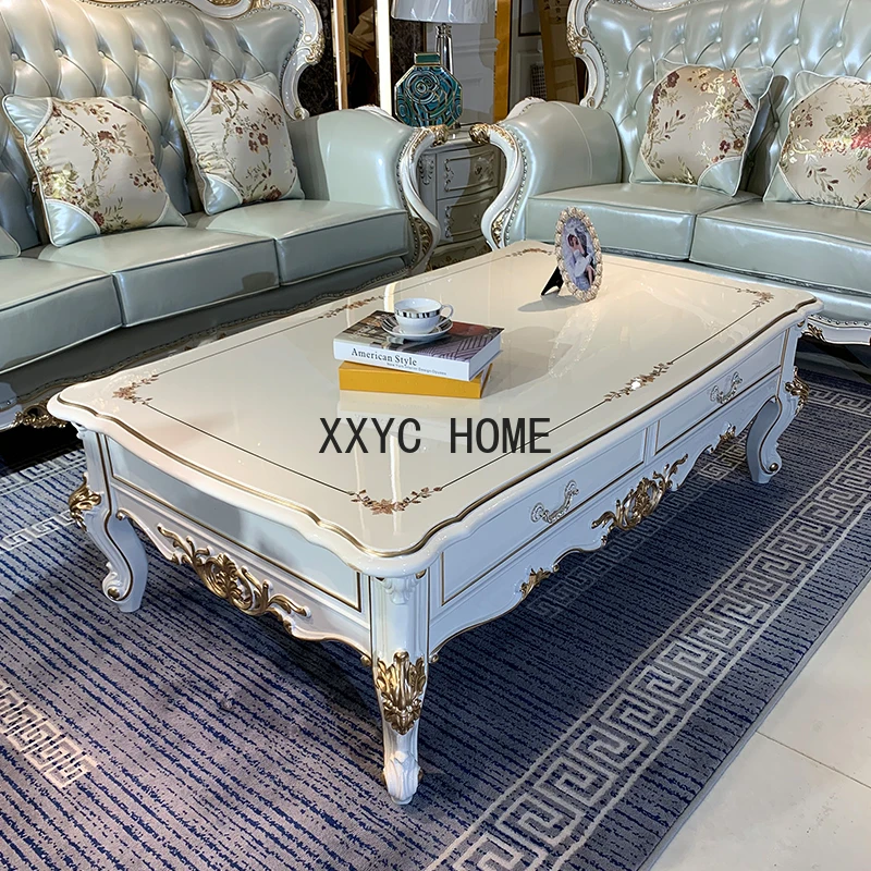 

Wooden Rectangle Coffee Table Luxury Minimalist Living Room Center Coffee Table White Nordic Mesas De Jantar Home Furniture