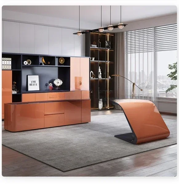 Fashional Home Escritorio Personal Desk Modern Escritorios De Oficina Computer Desks Designer Italian Office table + Chair