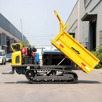 Mini Dumper Cingolato da 1,5 Tonnellate per Tutti i Terreni, Piccolo Dumper in Gomma, Prezzo Personalizzato