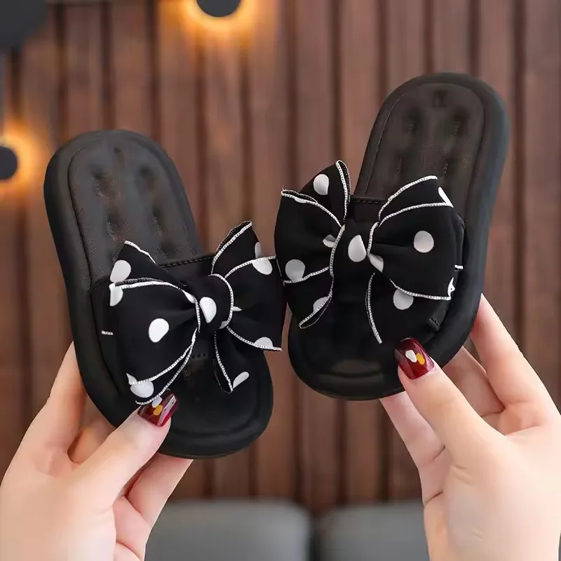 Children's Slippers Girls Princess Non-slip Soft Sole Slippers Toddler Shoes Cute Bow Tie Slippers Flip Flops Outdoor Beach