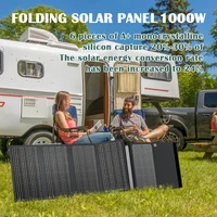 Chargeur solaire portable 1000W pliable avec sortie USB et DC pour le camping en plein air, la randonnée et l'alimentation électrique d'urgence 1
