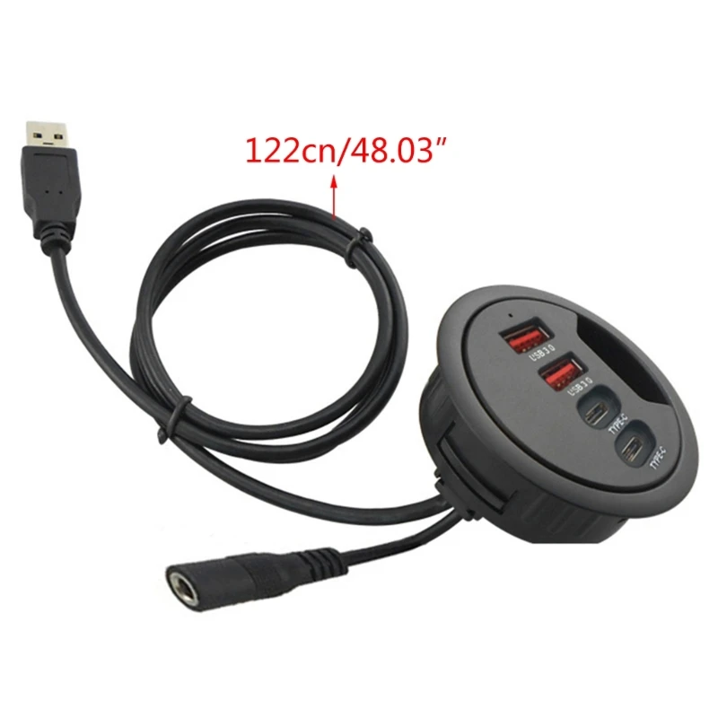 

Монтаж в ЕС и США на столе, 4 порта USB 3,0, USB C Type C, концентратор, адаптер питания, мультисплиттер для ПК, ноутбука,