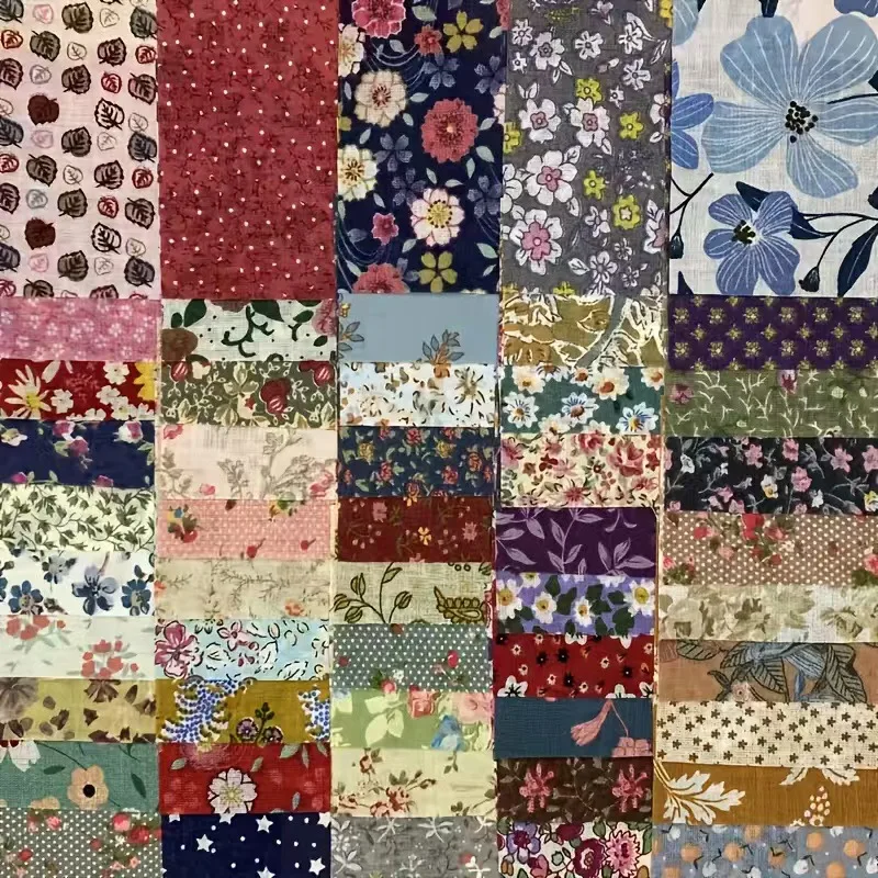 40-Piece Jelly Roll Cotton Fabric Strips for Quilting and DIY Crafts