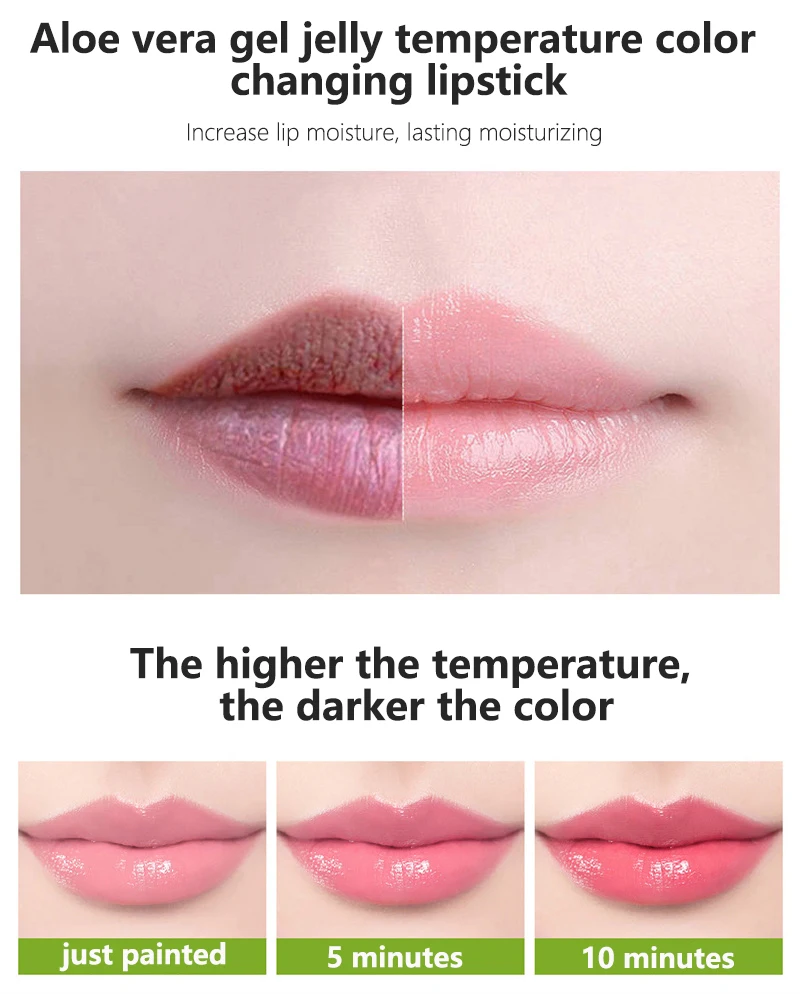Aloe Vera Lippenstift Feuchtigkeitsspendend Farbverändernd_voghion.com