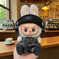 Nouveaux vêtements pour poupée Labubu, ensemble de 5 pièces tendance de rue, accessoires de vêtements, vêtements de poupée avec collier et écouteurs 2