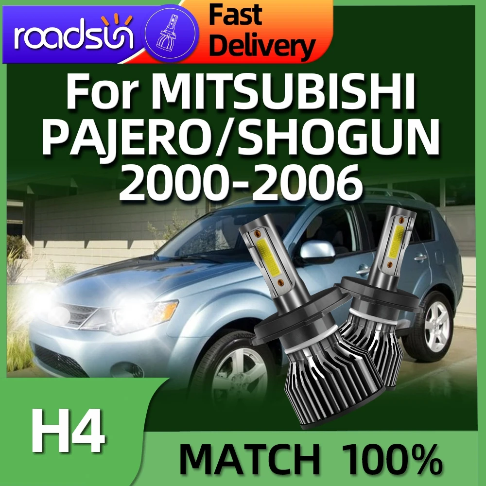 

Roadsun LED 150W H4 Car Headlight 6000K Light Bulbs For MITSUBISHI PAJERO SHOGUN 2000 2001 2002 2003 2004 2005 2006