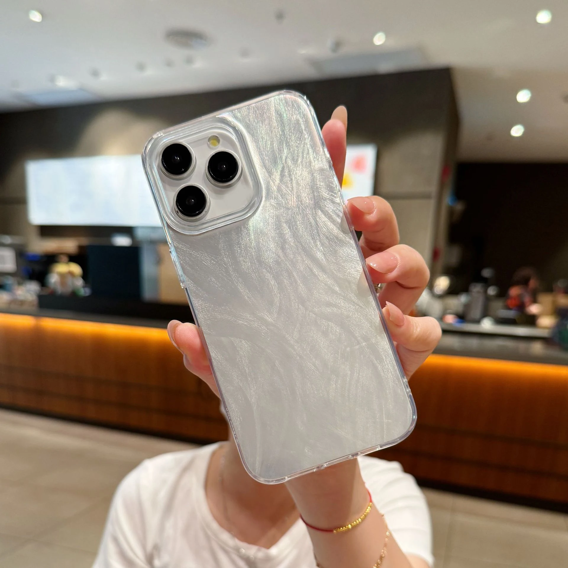 Luxury Laser Silver Gradient Anti-Fall Hard Phone Case