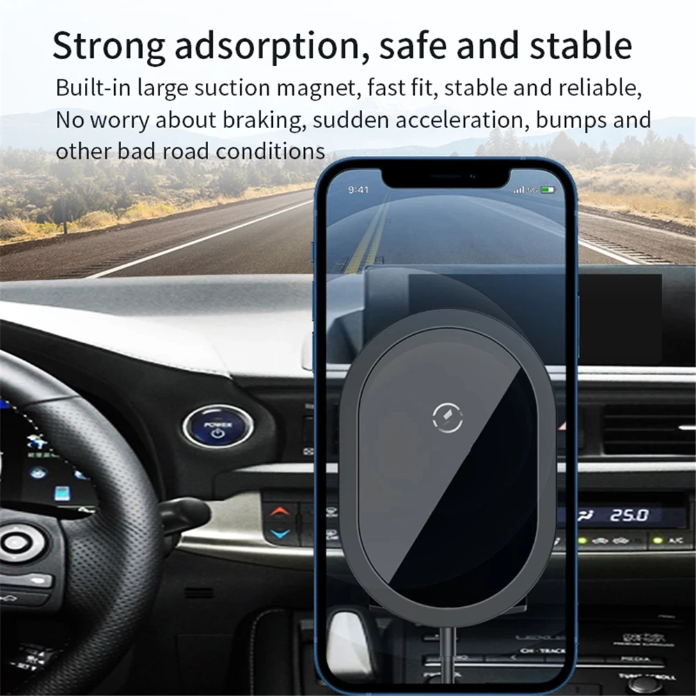 15W Magnetic Car Wireless Charger Qi PD Fast Charging Mount Air Vent Phone Stand For iPhone 12 Pro Max Mini 11 XS XR X 8 Holder magsafe wireless charger