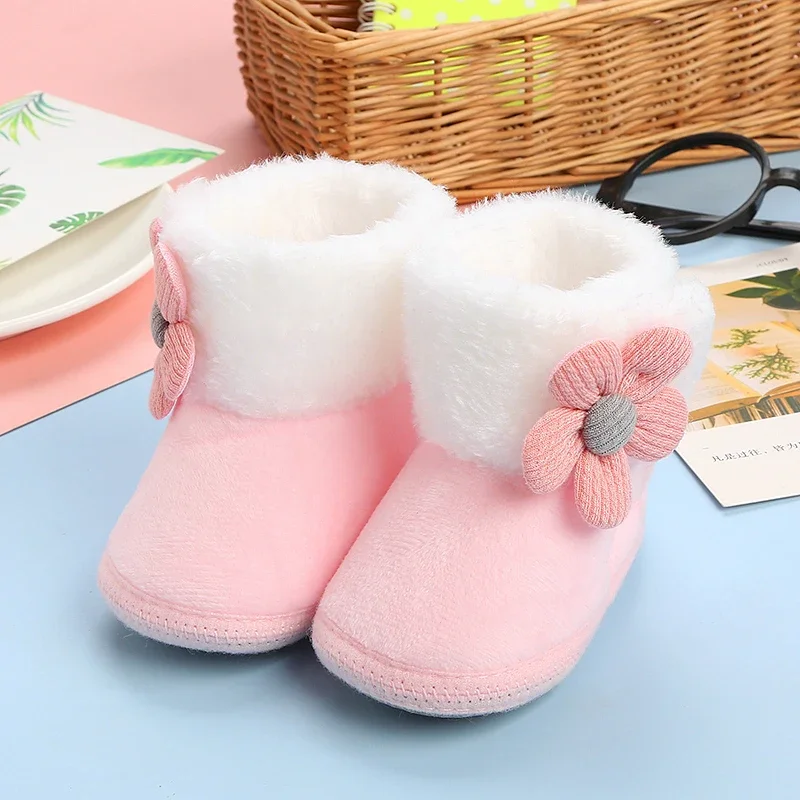 Newborn Baby Girls Boys Soft Booties Solid Pompom Snow Boots Infant Toddler Newborn Warming Shoes New Fashion Comfortable Shoes 3