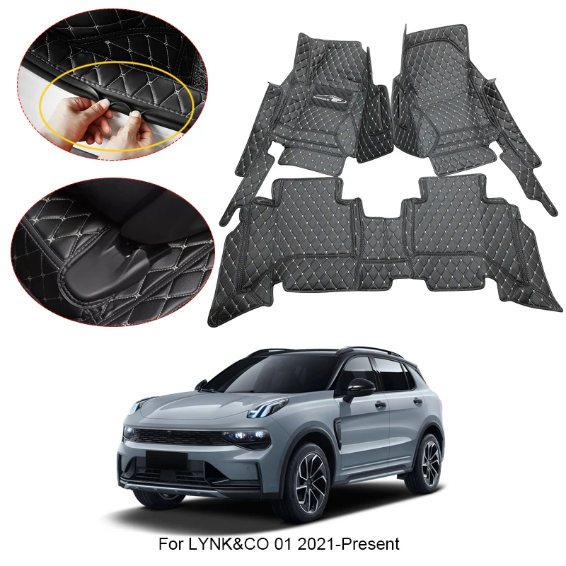 

3D Full Surround Car Floor Mat For LYNK&CO 01 2021-2025 Protective Liner Foot Pads Carpet PU Leather Waterproof Auto Accessory