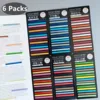 6 Packs 1800Sheet Transparent Sticky Notes Self-Adhesive BookMarkers Annotation for Reading Book Clear Tabs Stationery 1