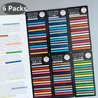 6 Packs 1800Sheet Transparent Sticky Notes Self-Adhesive BookMarkers Annotation for Reading Book Clear Tabs Stationery 1