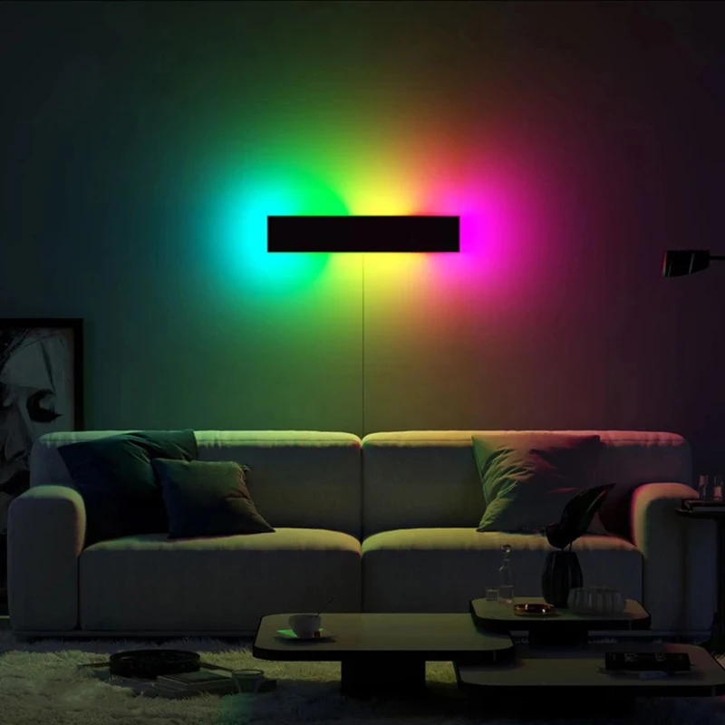 RGB LED Wandleuchte Fackel Farbwechsel Fernbedienung Dimmer H 71 cm Wohnzimmer 