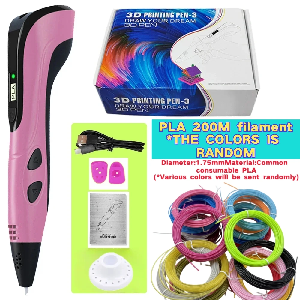 Creative Children's 3D Drawing Pen with LED Display and USB Connectivity